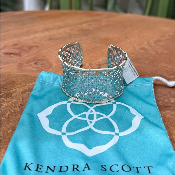 Kendra Scott Silver Intricate Candice silver and gold Cuff Bracelet one size NWT - Picture 3 of 10